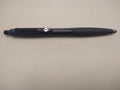 Matte black Platignum No. 9 ballpoint pen with soft grip and metal clip.