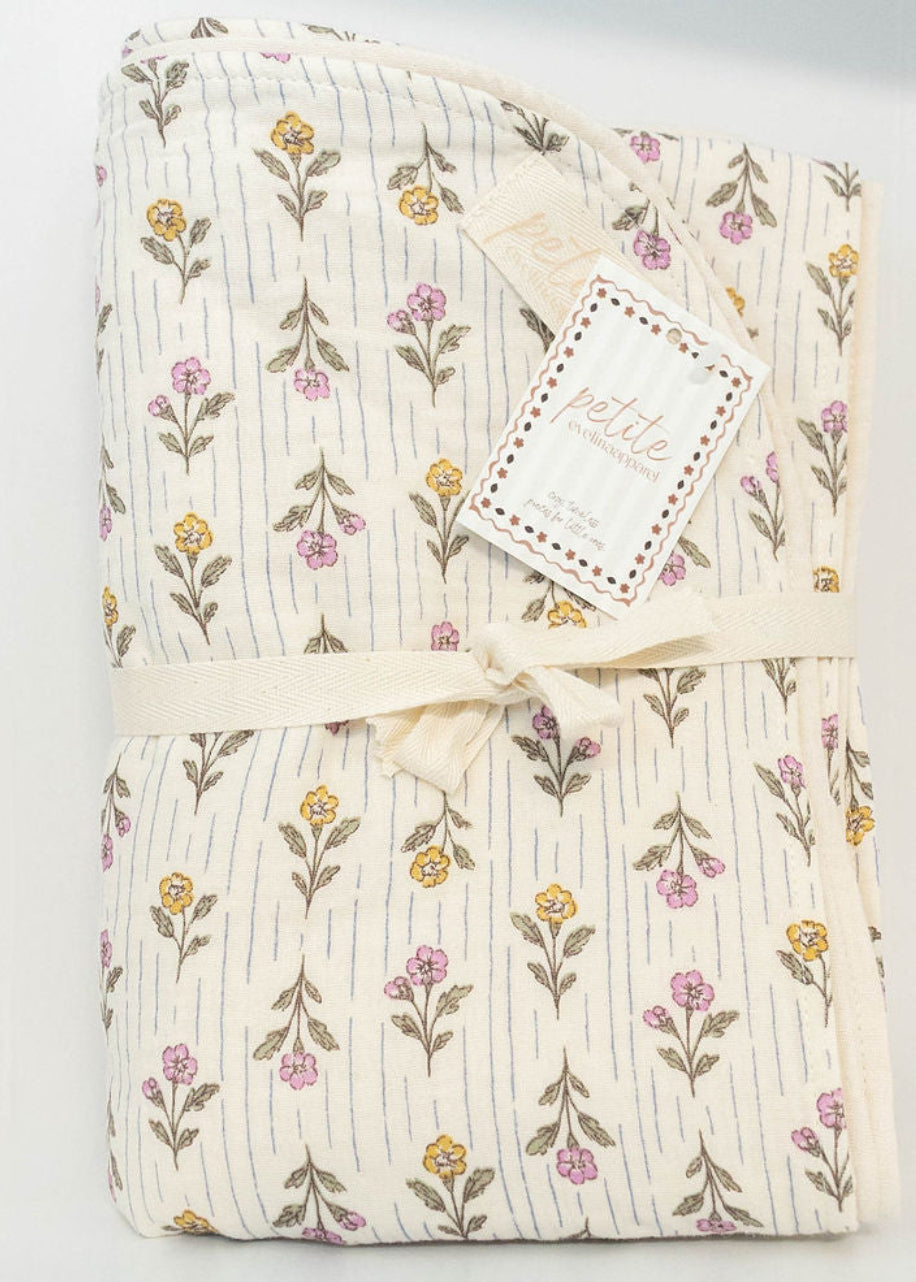 Petite Evelina Meadow Whisper Floral Baby Blanket