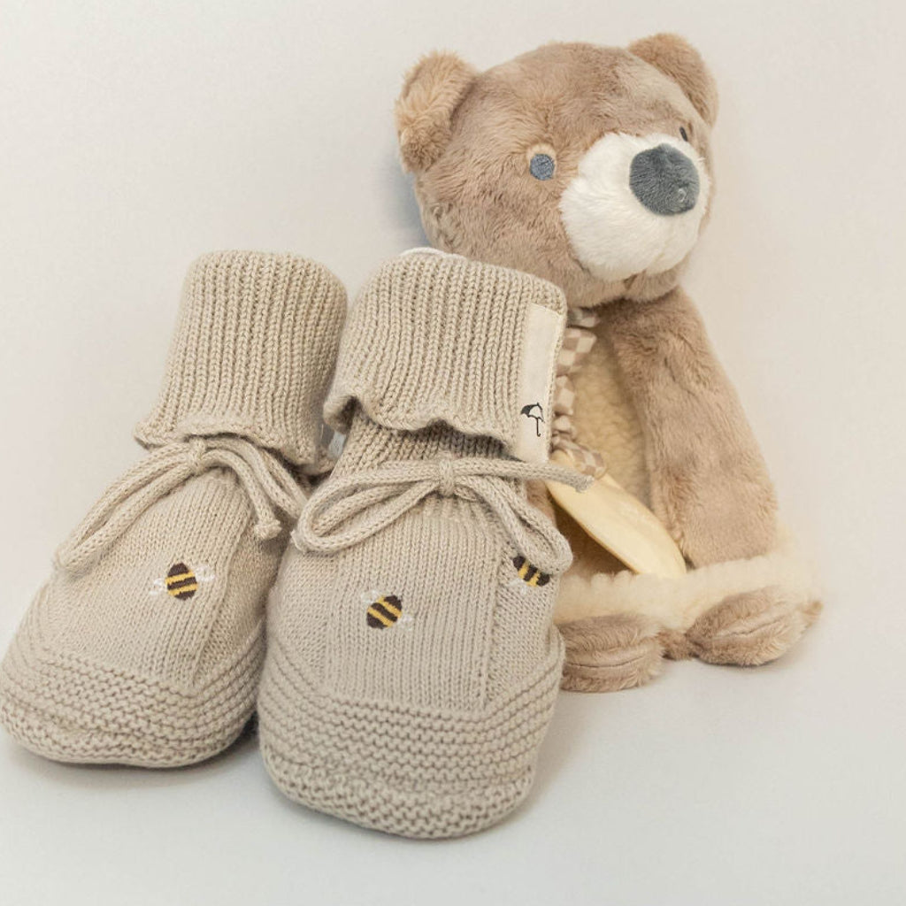  Theo Bear Lovey and Saga Copenhagen Honey Bee booties