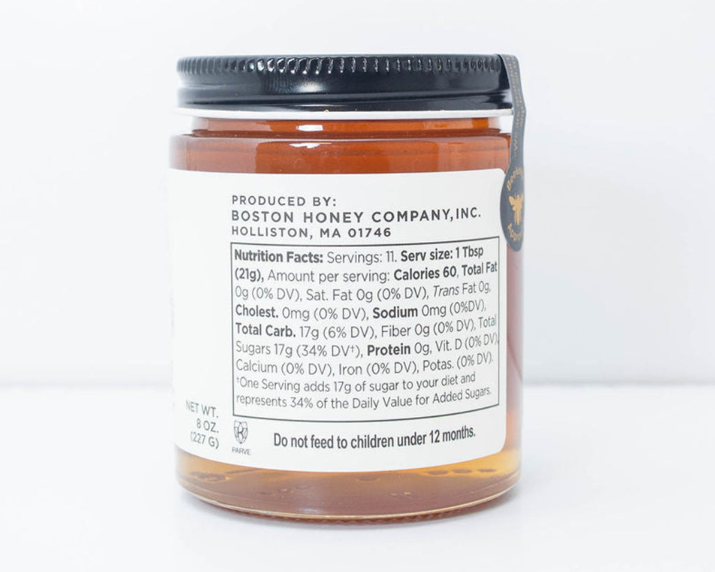 Boston Honey Company Wildflower Raw Honey nutrition facts and product information