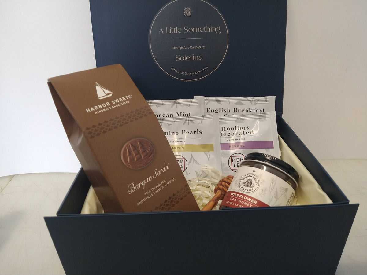 MEM Tea, Massachusetts Wildflower  honey and Harbor Sweets chocolate gift box