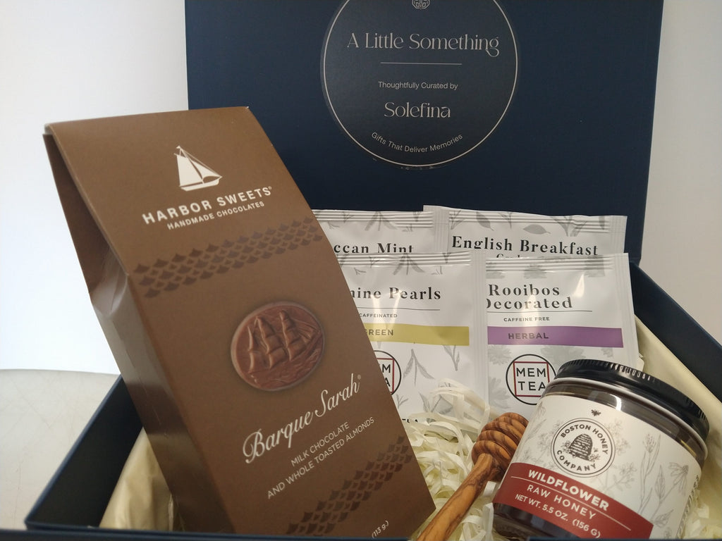 MEM Tea, Massachusetts Wildflower  honey and Harbor Sweets chocolate gift box