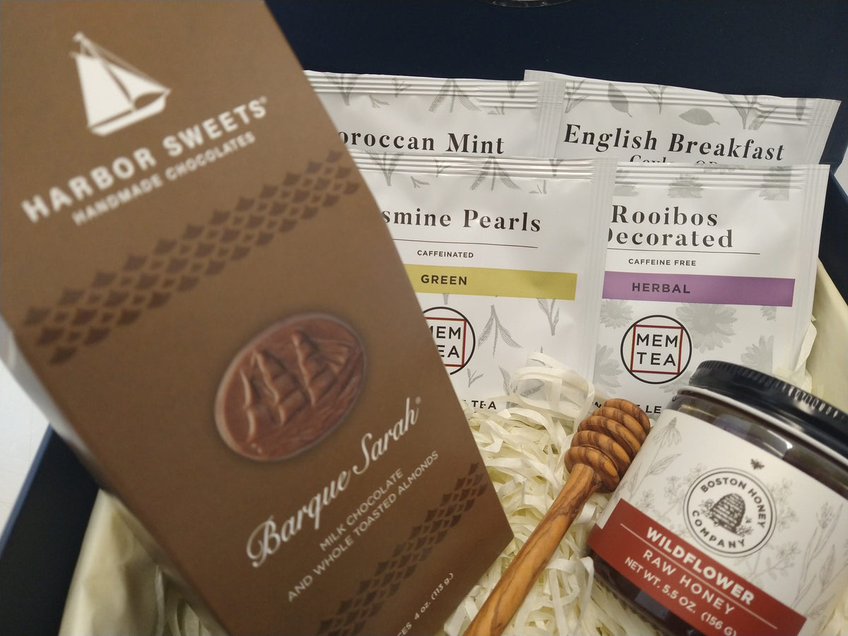MEM Tea, Massachusetts Wildflower  honey and Harbor Sweets chocolate gift box