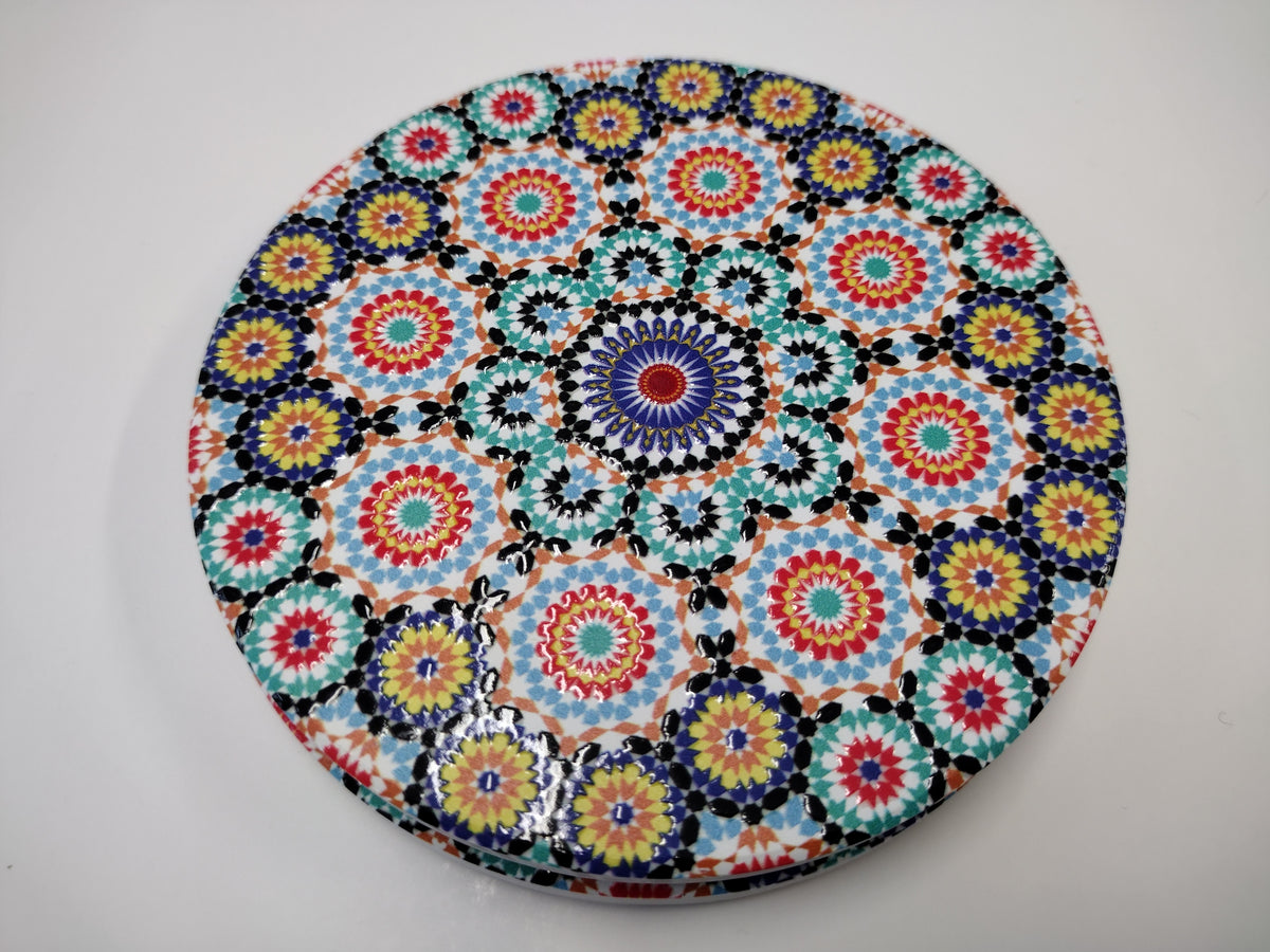 Moroccan-Inspired Ceramic Coasters – Set of 2