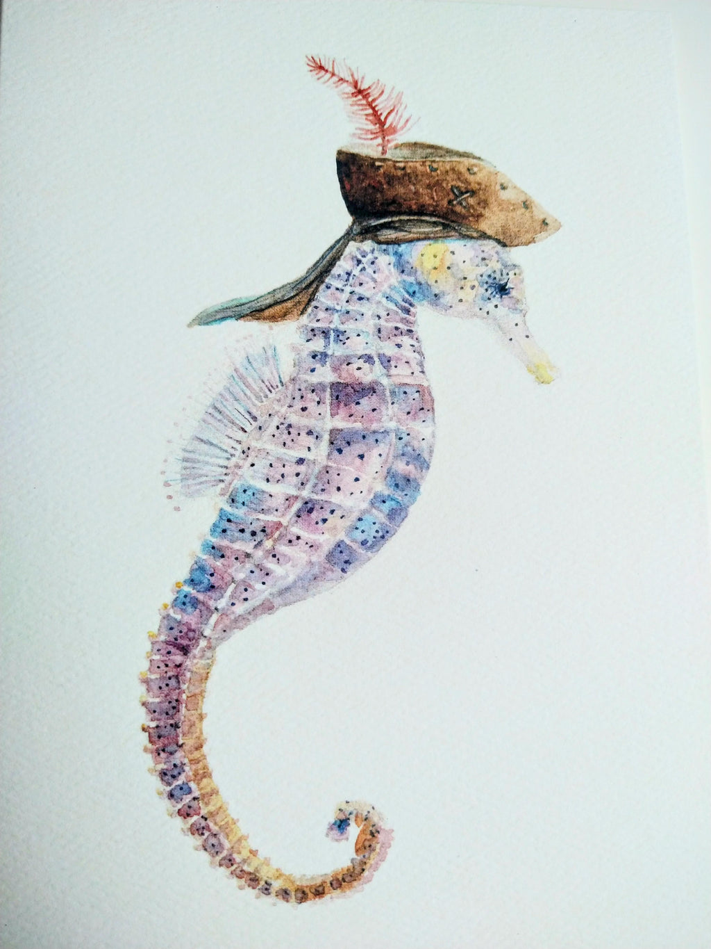 Birds with Hats Marine Notecard Set – 5 Whimsical Illustrated Cards