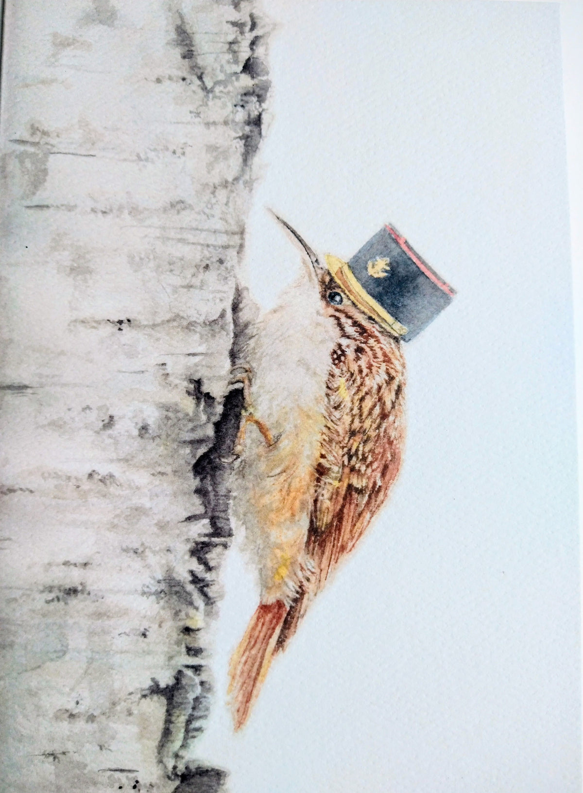 Birds with Hats French Notecard Set – 5 Whimsical Illustrated Cards