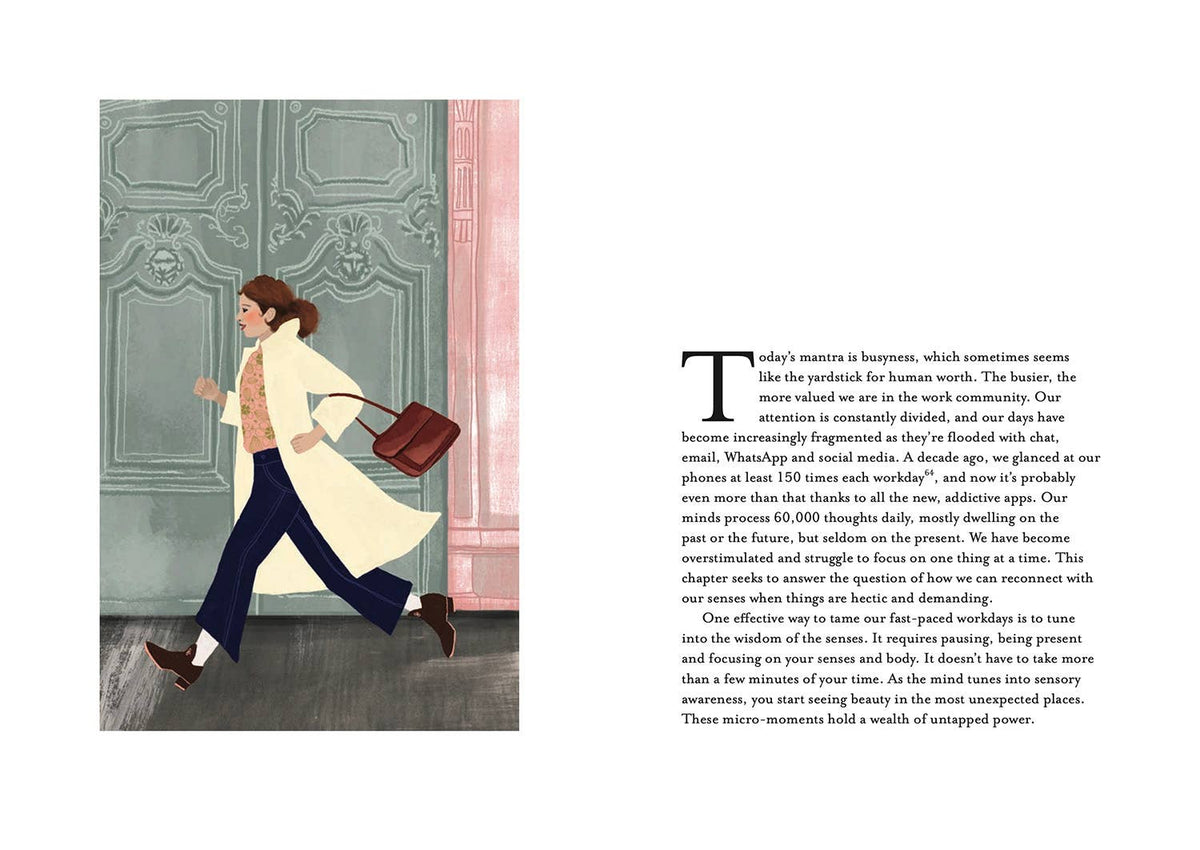 Interior pages of Aesthetics of Everyday Work showing illustrated essays on creativity and everyday work.