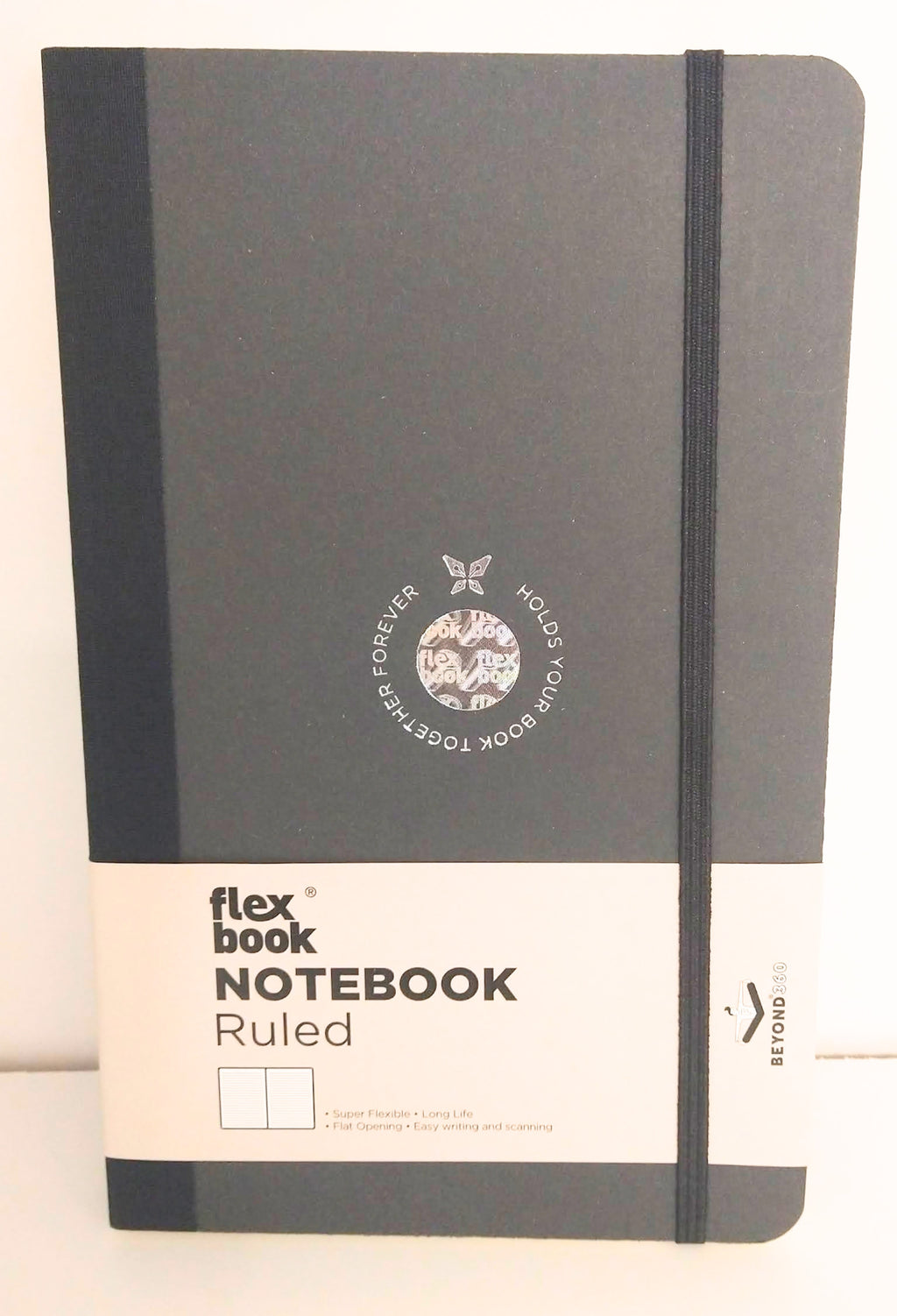 Flex Global ruled notebook with black cover and black binding