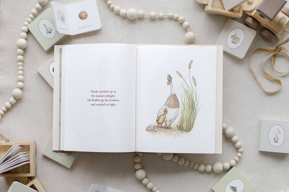 Baby Blanket & Keepsake Book Gift Set | Petite Evelina Cotton Muslin Blanket with Lace