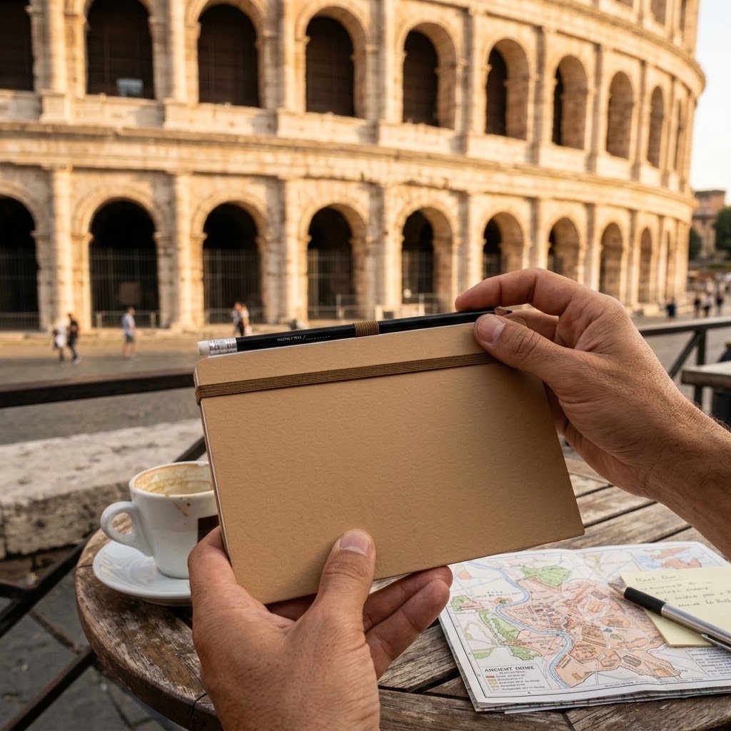 Stifflex Leatherlike Italian Notebook with Pencil
